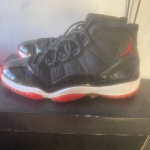 Jordan Black and Red High-Top Sneakers with Patent Leather